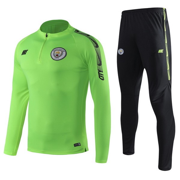 Survetement Football Manchester City 2019-20 Vert Fluorescente